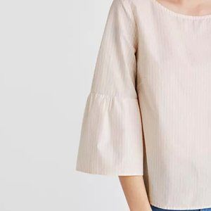 Madewell Pink Corduroy Bell Sleeve Top